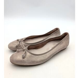 Paul Green Ursula Ballet Flat Bow Front Round Toe Women's Beige Size US10.5/UK8